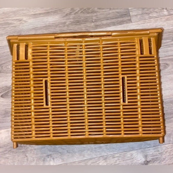 3/55$ Vintage Wicker Jaleau orange plastic fish basket made in Canada - Picture 15 of 15
